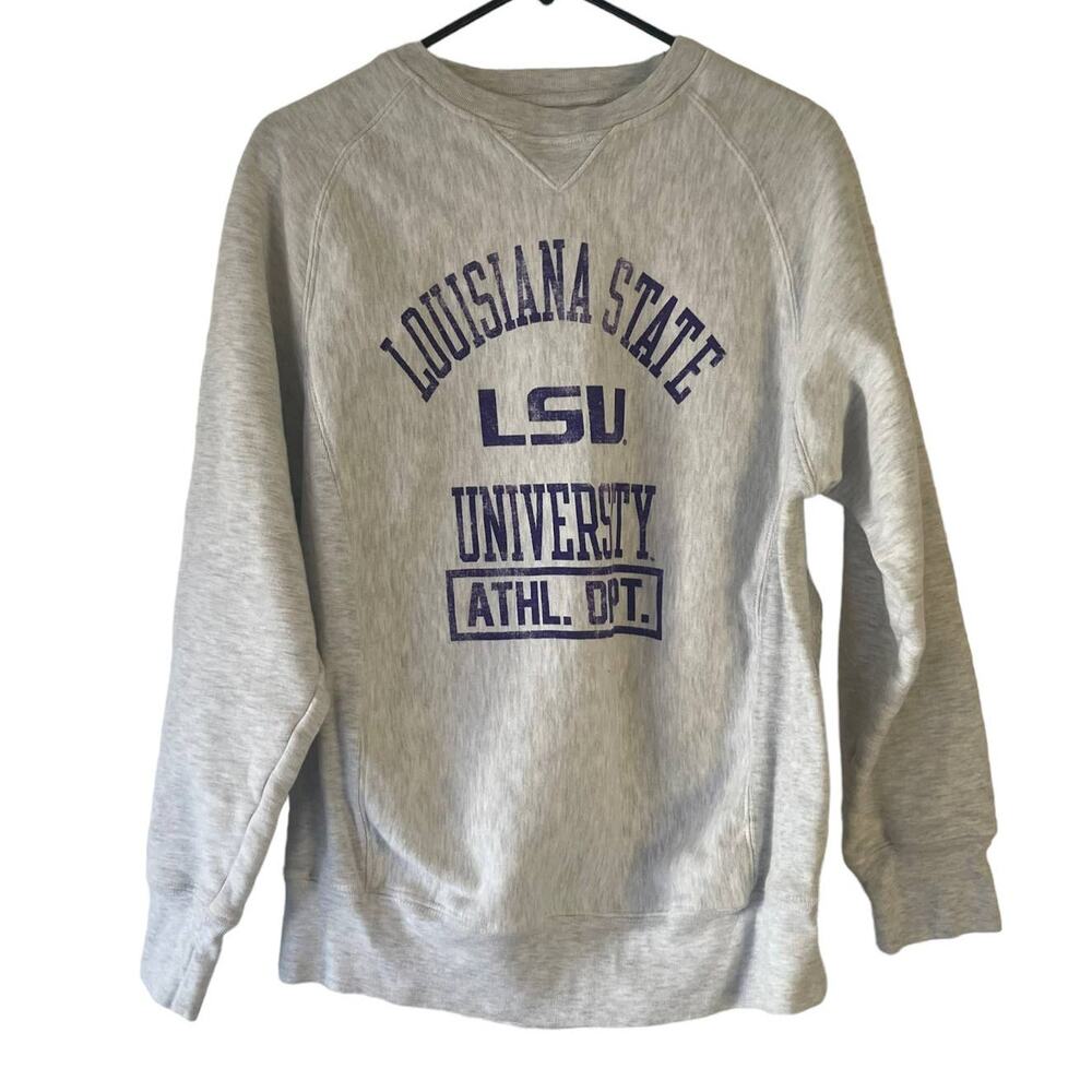 Rivalry Threads Women's‎ Size Medium Grey Louisiana State Crewneck Sweater